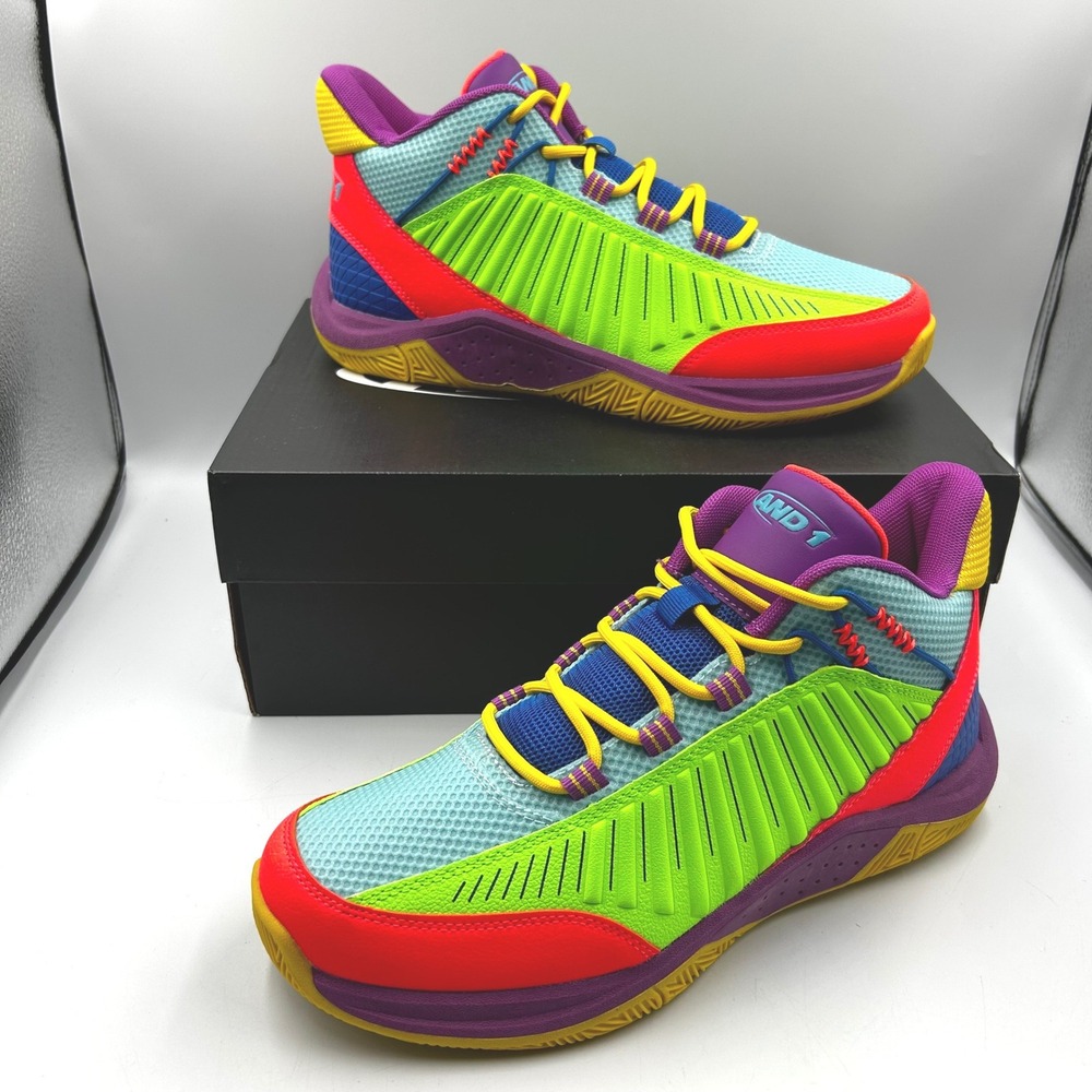 AND1 Explosive T Multi-Color Mens 9.5 AD90190MOUA Basketball Sneakers New in Box